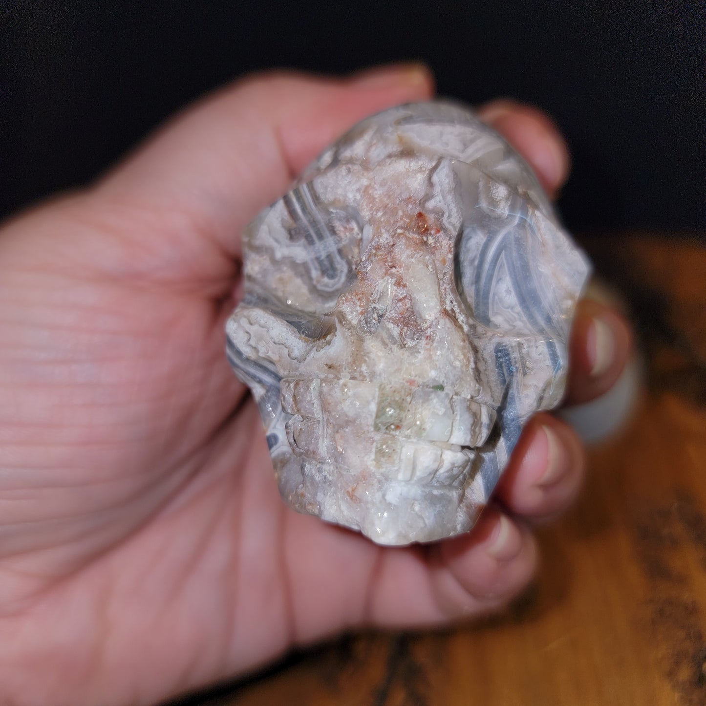 Mexican Crazy Lace Agate Skull