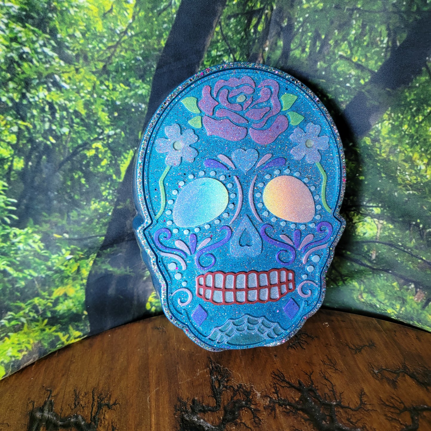 Large Sugar Skull Trinket Box