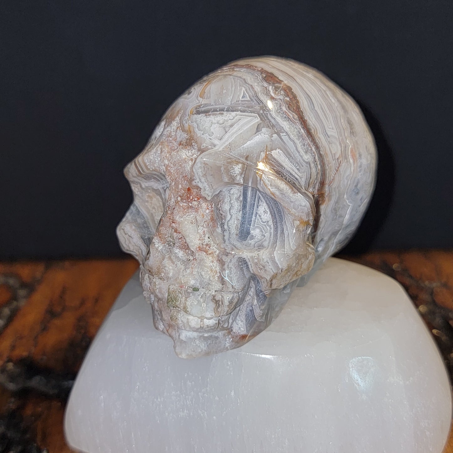 Mexican Crazy Lace Agate Skull