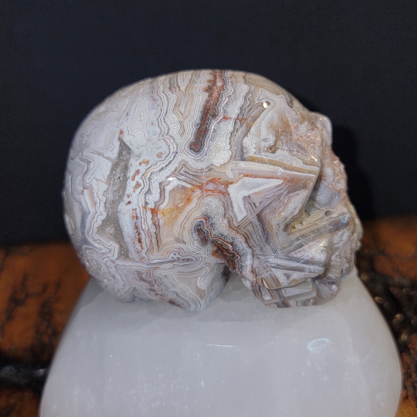 Mexican Crazy Lace Agate Skull