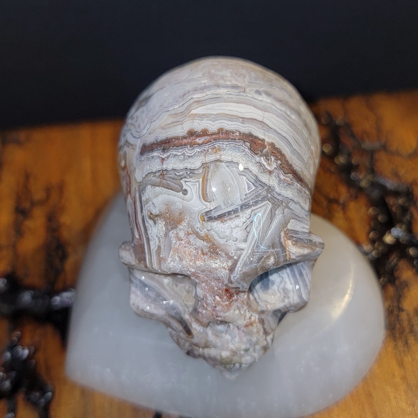 Mexican Crazy Lace Agate Skull