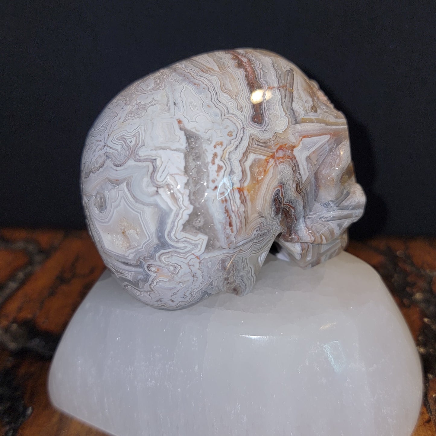 Mexican Crazy Lace Agate Skull